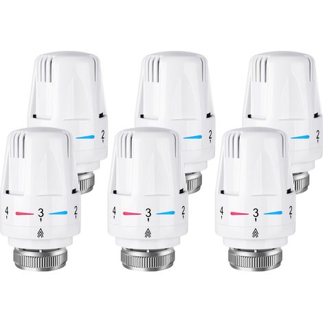 6pcs Tête de radiateur thermostatique, Tête thermostatique, raccord M30 x 1,5,Tête thermostatique Intelligente pour Thermostat Intelligent et Pack Chauffage collectif (1/5)