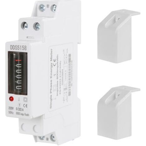 Compteur Electrique Consommation 1P 5 (32) A Compteur d'Énergie Monophasé Din Rail Compteur d'énergie kWh 220V (Comptage Électronique) (1/5)