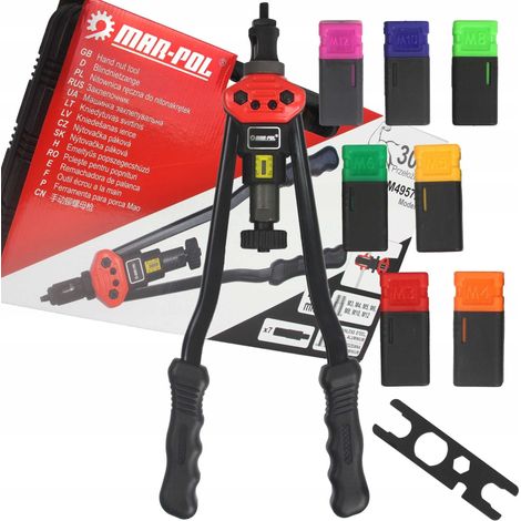 Riveteuse manuelle pour écrous à sertir M3-M12, pointes MAR-POL de 410 mm (1/5)