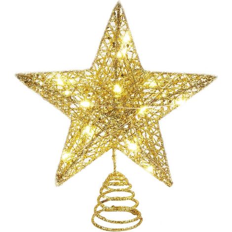 Étoile LED dorée pour Sapin de Noël – Cime lumineuse scintillante, topper élégant pour décoration de sapin de toutes tailles (1/5)