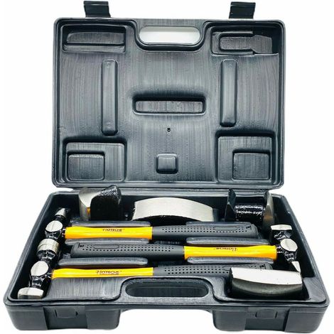 KIT ATTREZZI PER CARROZZIERE DA RIPARAZIONE COMPLETO DI 3 MARTELLI 4 TASSI (1/3)