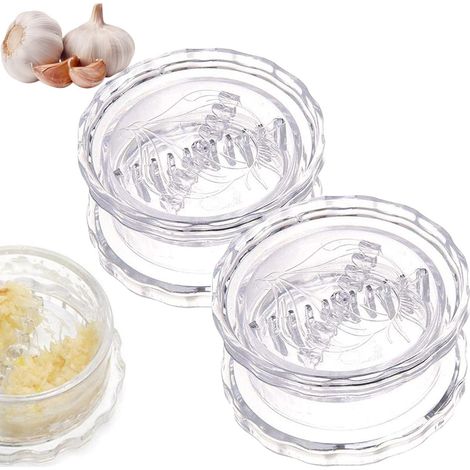 Presse-ail Garlic Twister - 2 pièces - Presse-ail - Convient pour l'ail - Presse-ail manuelle - Ustensile de cuisine - Presse-ail - Presse-gingembre - Pour hacher l'ail, les oignons, le gingembre, les (1/5)
