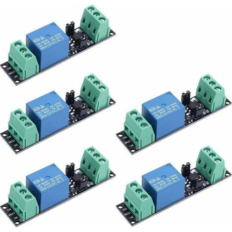3V 1 Channel Relay Power Switch Module with Optocoupler High Level Trigger for ESP8266 Development Board (Pack of 5) (1/5)