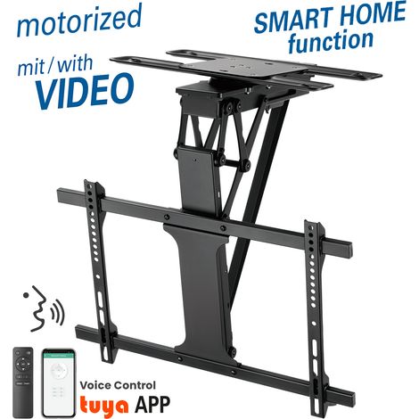 Motorized & folding suspension bracket for tv for screens 32" - 75" (81 - 190 cm) load up to 35 kg, with rf remote control, smart home control via app and voice control, alexa and google home (1/5)