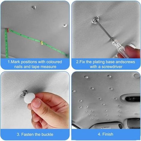 Kit réparation ciel de toit voiture 70 pièces, rivets vis colorées tournevis mètre ruban inclus