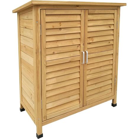 Cabane abri de jardin doubles portes 87 x 46 x 91 cm bois épicéa (1/4)