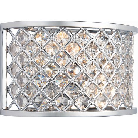 Endon Hudson - Applique da Interno 2 Luci Cromo con Cristallo, E14 (1/5)