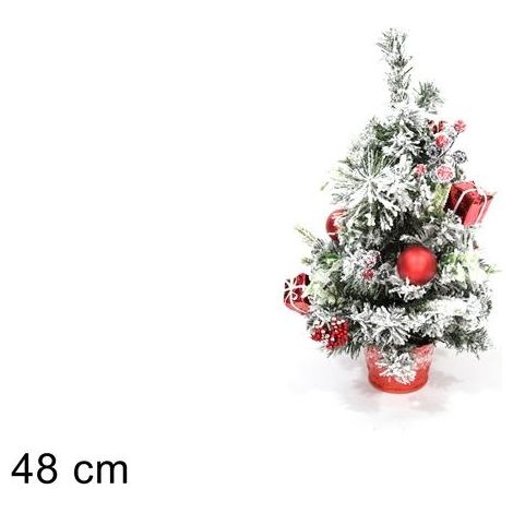 Albero Pianta Innevata Decorativa Natale Natalizio con Pacchi Regalo 48 cm (1/2)
