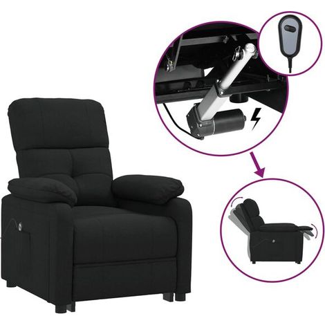 Fauteuil inclinable électrique en tissu noir (1/5)