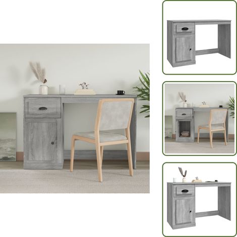 Schreibtisch mit Schublade Grau Sonoma 115x50x75cm - Bürostuhl - Schreibtisch Grau - Home Office - Arbeitsplatzgestaltung - Holzwerkstoffmöbel (1/5)