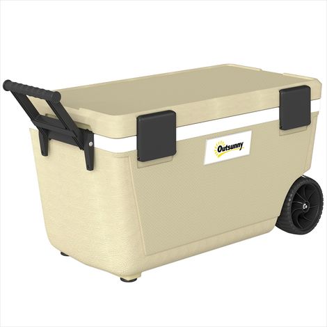 Glacière 70 L avec roues et isolation PU beige sable khaki (1/5)