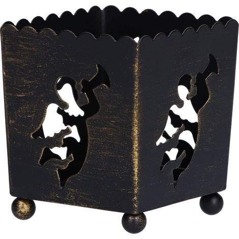 Lot de 2 bougeoirs noirs robustes et durables en fer de qualité supérieure, design simple et unique, support de bougie stable et sûr pour table et cheminée. Black Angel (1/5)