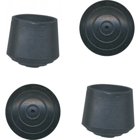 Punta envolvente de caucho negro de 16 mm de diámetro, 4 unidades