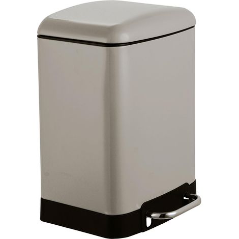 King Home PATTUMIERA LT.6 GRIGIO TORTORA IN ACCIAIO CON PEDALE CHIUSURA RALLENTATA 22,5x23x32,5h cm (1/4)