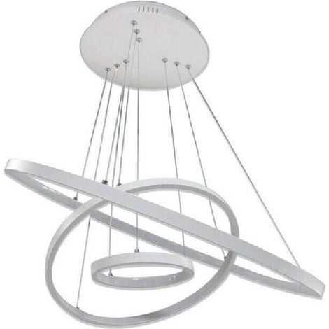TrAdE Shop Traesio - Lampadario Led A Sospensione 48 W A Forma Di Pianeta Luce Calda 3000k Bianco B40 -