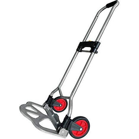 Naizy – Diable pliable chariot de transport 60 kg – Châssis télescopique en acier poli – Roues en plastique 120mm – Poignée antidérapante (1/5)