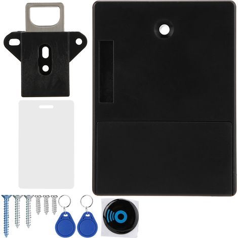 Ortviai RFID Serrure Électronique DIY pour Cabinet/Commode Noir Carte/Tag (Batteries non incluses) (1/3)