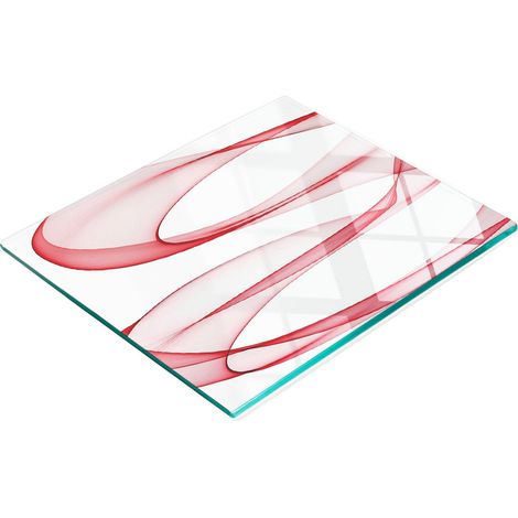 Tabla de servir de cristal para cocina con gráfico de olas abstractas, 60x52 cm. (1/5)