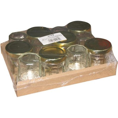 Paquete de 12 confitureras de 44 ml con tapa dorada - Bj