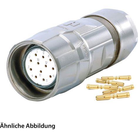 HUMMEL SET inkl. Kontakte M23 Signal Kabelsteckverbinder, Crimpeinsatz gerade Polzahl 12-pol., Buchse Kabelabgang gerade, Klemmbereich 11,0mm - 17,0mm - 1 Stück