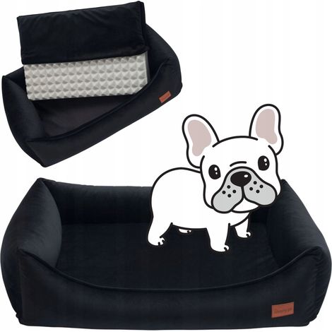 Divano ortopedico LEGG per cani, bulldog, amstaff, 90x70x20 cm, Ucraina, NERO (1/5)