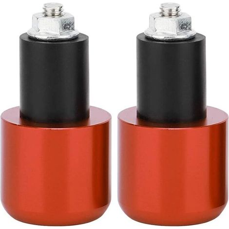 Bouchon d'extrémité de guidon de moto, accessoire de moto en alliage d'aluminium de qualité supérieure, remplacement décoratif élégant et durable pour guidon de 22 mm, ensemble de (Orange) (1/5)