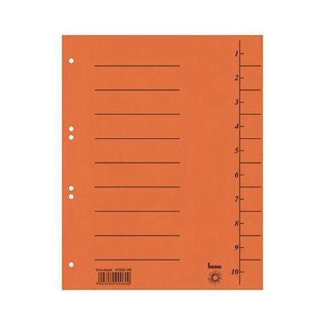 BENE Trennblatt Bene DIN A4 Karton orange 100 St./Pack. Bene DIN A4 Karton orange 100 St./Pack. (1/2)
