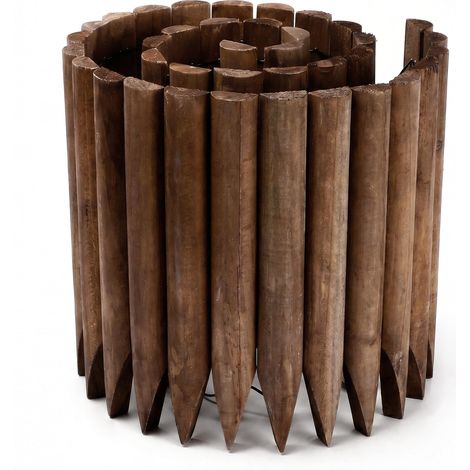 Bordure de Jardin Bois Clôture Flexible pour Jardin, Pelouse, Paysage, Bordure a Planter Décorative 120cm x 30cm (1/5)