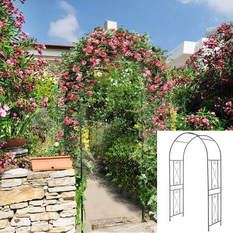 COSTWAY Arco da Giardino in Metallo Resistente per Piante Rampicanti, Rose, per Matrimoni (1/5)