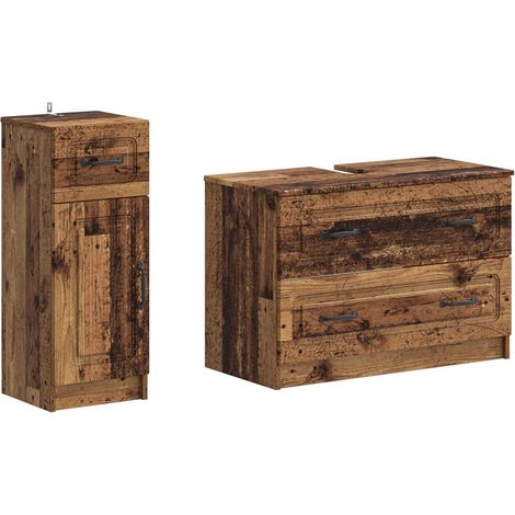 vidaXL Set di Armadi da Bagno da 2 Pezzi UTRECHT Legno antico (1/5)