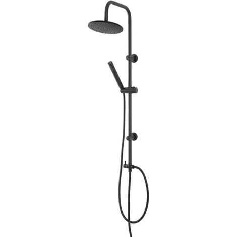 "Platinum" Duschsäule Rund mit 3 Funktions Handbrause Schwarz
