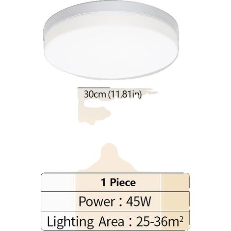 Lámpara de techo, de bajo consumo, diseño minimalista, 1 unidad, luz neutra. (1/2)