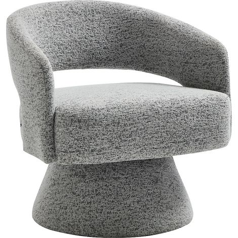 Poltrona girevole in tessuto ciniglia grigio - FEDOTE