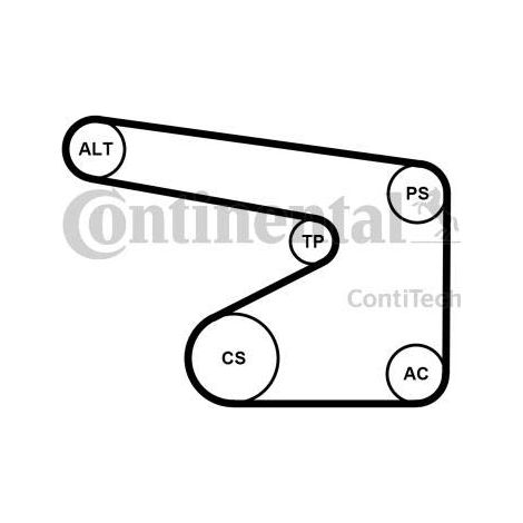 Kit de correa multi-V CONTITECH 5 PK 1355 K1 (con rodillos) (1/4)