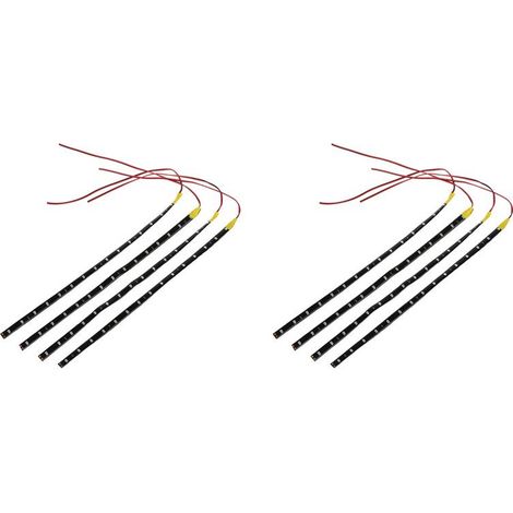 Adecuado para 8 tiras de luces LED flexibles, cada una con 15 perlas LED, de 30 cm de largo, impermeables, de color naranja.