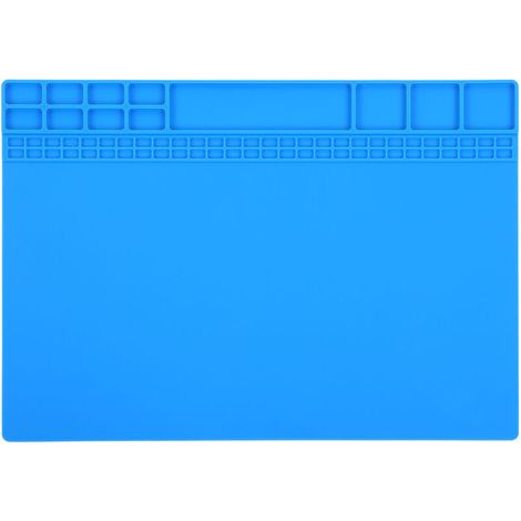 Tapis de réparation électronique en Silicone résistant à la chaleur, coussin d'isolation d'entretien, bleu foncé (1/4)