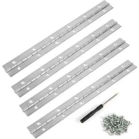 Charnière piano inox, 4 pièces charnière piano 30 cm, charnière piano, charnière à tige, charnière inox, charnière piano pour armoires de bateau, boîte de rangement (1/5)