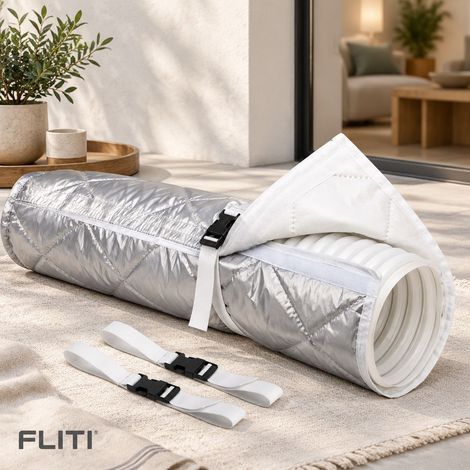 Gaine isolante matelassée pour tuyau climatisation 15cm - Isolation thermique efficace avec 2 sangles réglables (1/2)