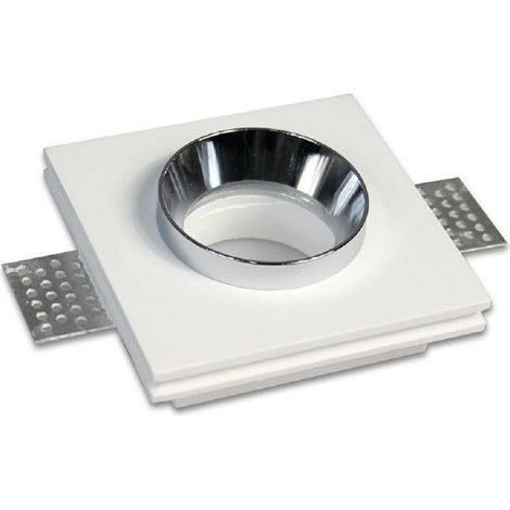 Trade Shop - Portafaretto Incasso Gesso Verniciabile Quadrato 10x10 Cm Scomparsa Gu10 Gs-10 - (1/3)