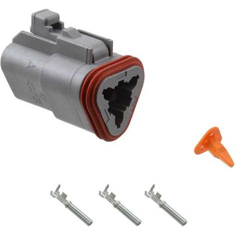 Kit connettore serie DT porta femmina 3 vie + secondary lock