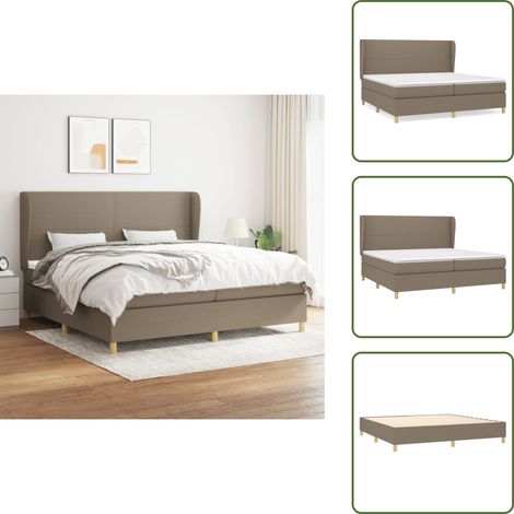 Boxspringbett mit Matratze Taupe 200x200 cm Stoff - Boxspringbett - Doppelbett - Bettenrahmen - Lattenrost - Tapete (1/5)