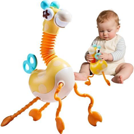 Montessori-Spielzeug für 18 Monate alte Babys mit Giraffe zum Nachziehen, sensorisches Spielzeug, Lernspiel für die frühe Kindheit, pädagogisches Geschenk für Jungen und Mädchen 1 (1/5)