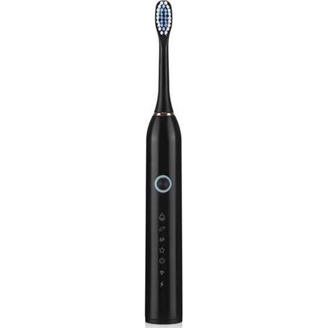 Spazzolino elettrico ricaricabile, spazzolino elettrico per igiene orale con 4 testine - nero (1/5)