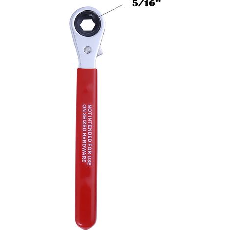 Llave para terminales de batería de 10 mm, llave de carraca con vaso de 5/16" para batería lateral, herramienta compacta y portátil para el mantenimiento del automóvil. (1/4)