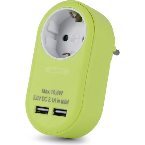 Entac EPAG-1EE-2USB-L adaptador de enchufe eléctrico Tipo F Cal (1/5)