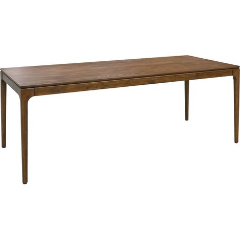 Rectangular dining table rubberwood and ash veneer 8 seats, Elena, Walnut, 200x90x76 cm