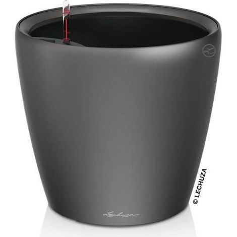 LECHUZA Pot de fleurs Classico Premium - Kit complet - Anthracite métallisé - Ø 21 x H20 cm - 3 L de capacité (1/10)