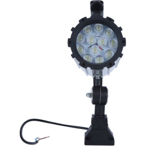 Faro per macchine CNC impermeabile da 12W 24V con 12 LED e braccio corto per utensili industriali