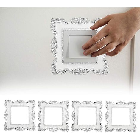 Autocollants carrés en plastique pour interrupteurs, autocollants décoratifs et faciles à utiliser. (1/5)