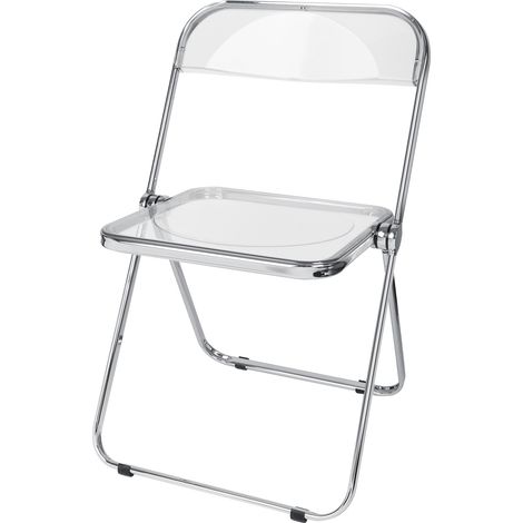 Chaise Pliante en Acrylique avec Dossier, Chaise pour Cuisine, Bureau (1/5)